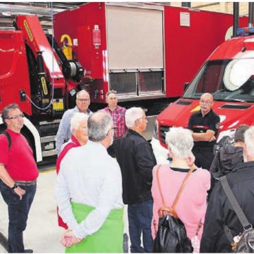 Feuerwehrverein auf Reisli - In Schaffhausen wurden die Teilnehmenden durch die dortige Feuerwehr geführt. Bild: zg