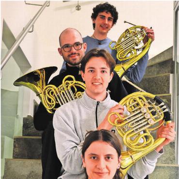 Steinböcke wollen hoch hinaus - Das junge Quartett ist bereit für das Bremgarter Gastspiel. Morgen in einer Woche konzertieren sie mit dem Orchester Bremgarten in der Stadtkirche. Bild: Albert Schumacher