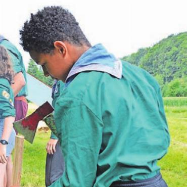 Gehören schon fast zur Gemeinde - Auch für Feuerholznachschub muss gesorgt werden.