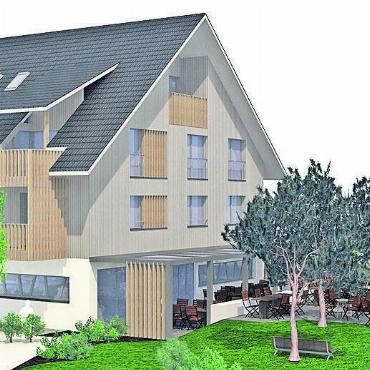 Ein Restaurant fürs Dorf - Das neue Haus der Zufiker Ortsbürger soll ein Restaurant mit Terrasse haben. Bild: zg
