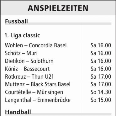 ANSPIELZEITEN