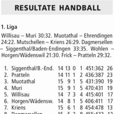 RESULTATE HANDBALL
