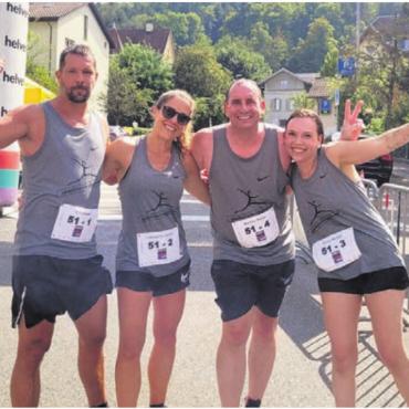 Starken Auftritt hingelegt - Sie erreichten den 3. Platz: (v. l.) Christoph Boksberger, Catherine Locher, Markus Bolter und Sonja Weibel. Bild: zg