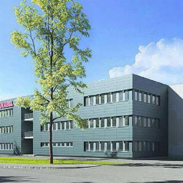 Grosser Neubau beginnt - So soll der Neubau von Helukabel in der Oberebene aussehen. Diese Woche ist Baubeginn. Läuft alles nach Plan wird im Frühjahr 2015 eröffnet. Bild: zg