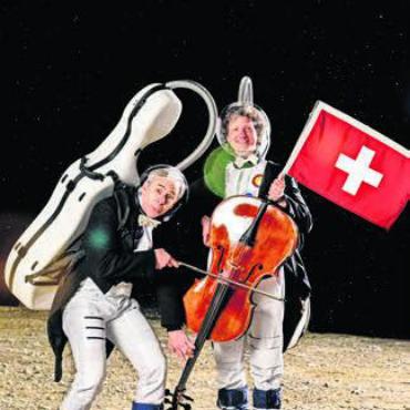 Musik-Comedy am Samstag - Die beiden Cellisten Alain Schudel (links) und Daniel Schaerer werden das Publikum begeistern. Bild: zg