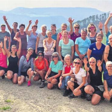 Eine schweisstreibende Route - Die Turnerinnen des Damenturnvereins Muri auf ihrer Turnfahrt. Bild: zg