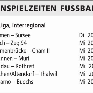 ANSPIELZEITEN FUSSBALL