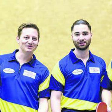 Zurück in der Nationalliga B - Die erste Mannschaft des TTC Bremgarten (v. l.): Matthias Meier, Robin Mühlebach, Javier Hitos und Stefan Renold. Bild: zg