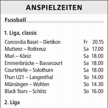 ANSPIELZEITEN