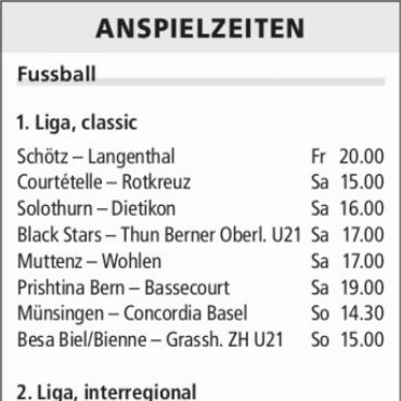 ANSPIELZEITEN