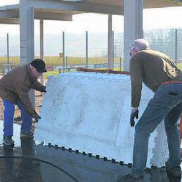 Vorerst ein Time-out - 324 Kunststoffplatten wurden vom Betreuungsteam demontiert und verstaut.