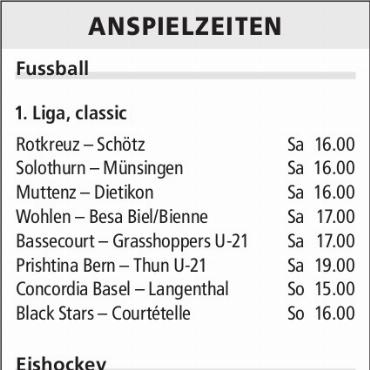ANSPIELZEITEN