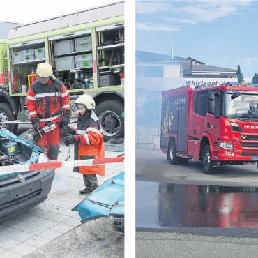 Viele Gründe zum Feiern - Vor zehn Jahren feierte die Feuerwehr Oberwil-Lieli zusammen mit der Bevölkerung und einem breiten Rahmenprogramm die Einweihung des neuen Feuerwehrmagazins. Am kommenden Feuerwehrfest wird das neue TLF eingeweiht. Bilder: Archiv/zg