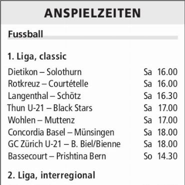 ANSPIELZEITEN