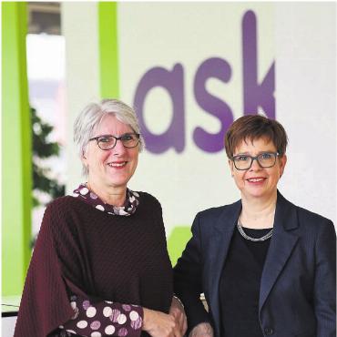 Fit sein für das Arbeitsleben - Geschäftsführerin Sonja Brönnimann (links) und Präsidentin Ruth Müri schauen zuversichtlich in die Zukunft. Bild: pd