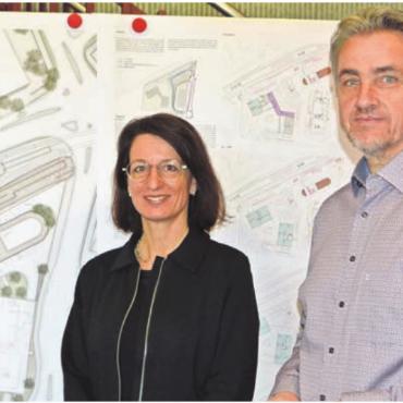 Leitplanken fürs Bahnhofareal - Die Erarbeitung des Berichts sei anspruchsvoll gewesen, sagen Frau Gemeindeammann Petra Oggenfuss Feldgrill und Leiter Abteilung Bau und Planung Daniel Roos.