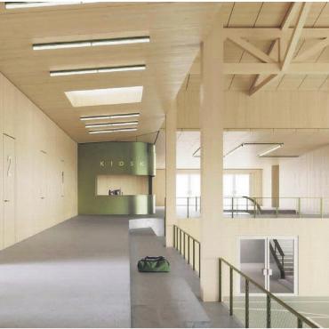 Vor der Hallen-Entscheidung - Die geplante Doppelturnhalle Libelle hat seit dem Wettbewerbsgewinn an Vorzügen eingebüsst. Bilder: Archiv/zg