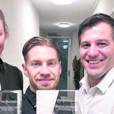 Vom Arzt genehmigt - Julia Stierli (3. Rang), Sieger Roy Cipriano und Spezialpreisgewinner Pascal Strebel.