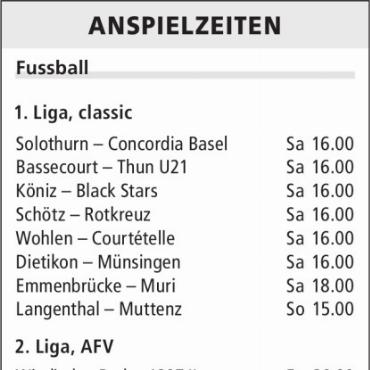 ANSPIELZEITEN