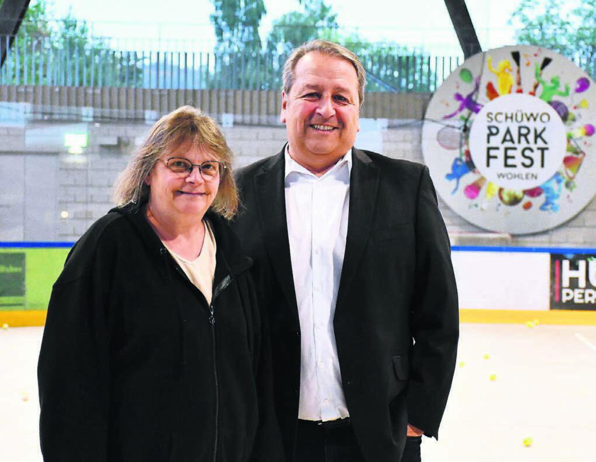 Das neue Führungsduo beim Eislaufclub Wohlen: Präsident Rainer von Arx und Vizepräsidentin Corinne Paolozzi. Bild: Daniel Marti