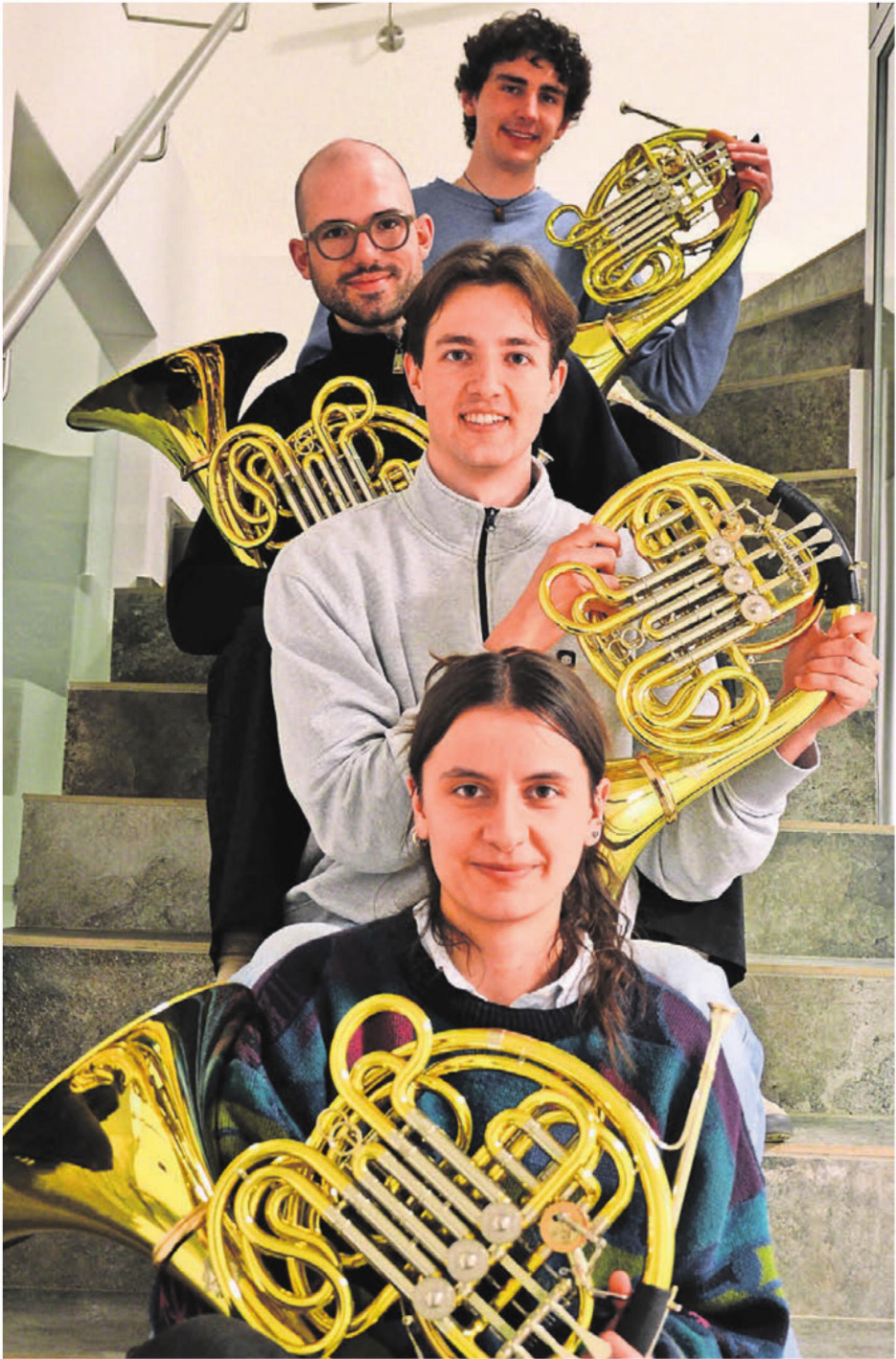 Das junge Quartett ist bereit für das Bremgarter Gastspiel. Morgen in einer Woche konzertieren sie mit dem Orchester Bremgarten in der Stadtkirche. Bild: Albert Schumacher - Das Bild wird blockiert. – Möglicherweise durch einen aktiven Adblocker.