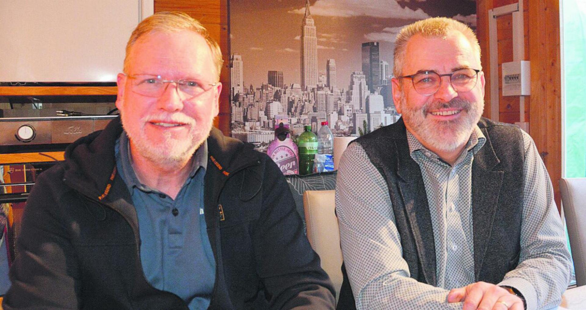 Werner Fischer (links) und Markus Staubli präsidieren das Organisationskomitee des Künter Dorffests 2026. Bild: Roger Wetli