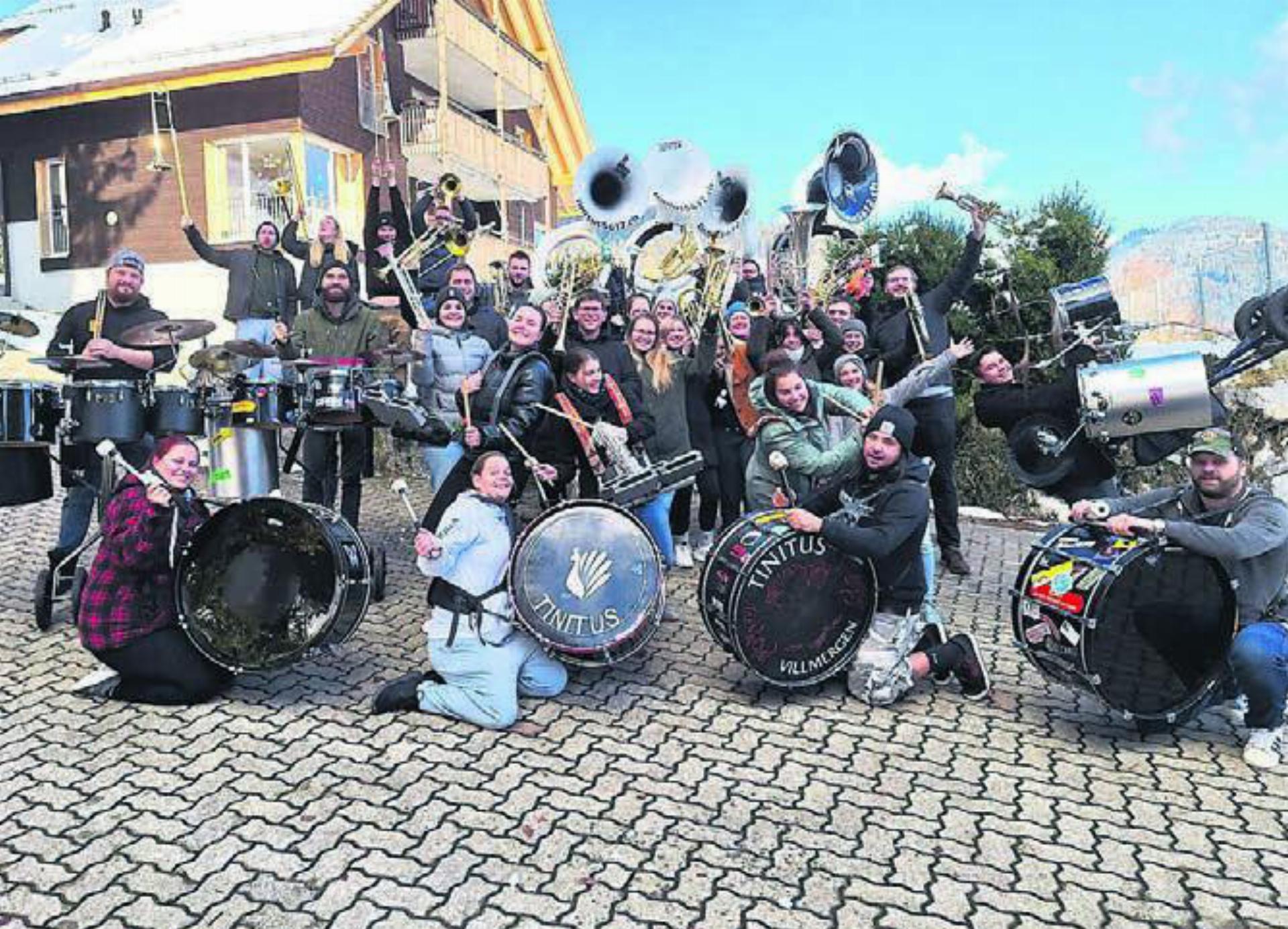 Auch in diesem Jahr reiste die Villmerger Gugge Tinitus zum Proben ins schöne Berner Oberland. Bild: zg