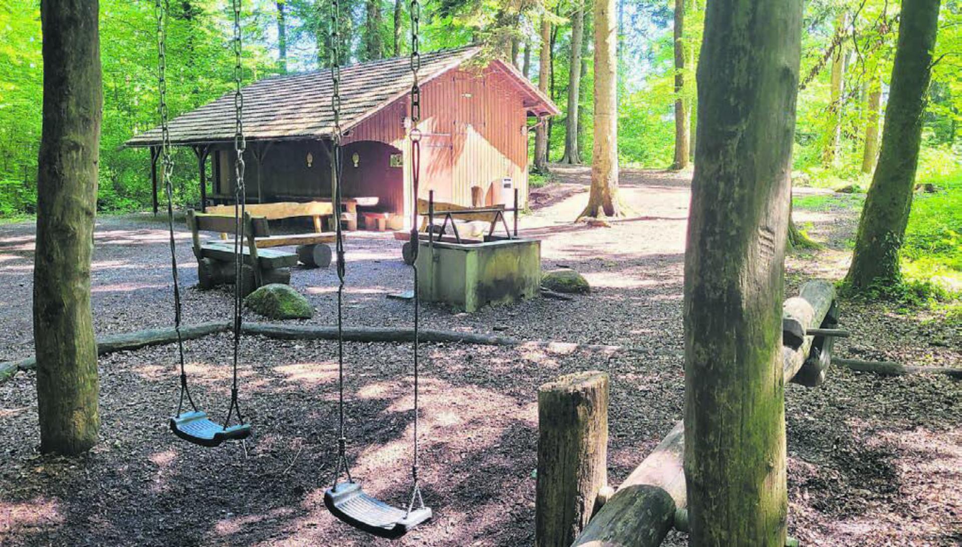 Idyllischer Ort und eine gemütliche Hütte – im Wald ob Nesselnbach scheint die Welt in Ordnung zu sein. Aber die Idylle trügt: Das Gebäude muss saniert werden. Und verfügt über keine Baubewilligung. Bilder: Chregi Hansen
