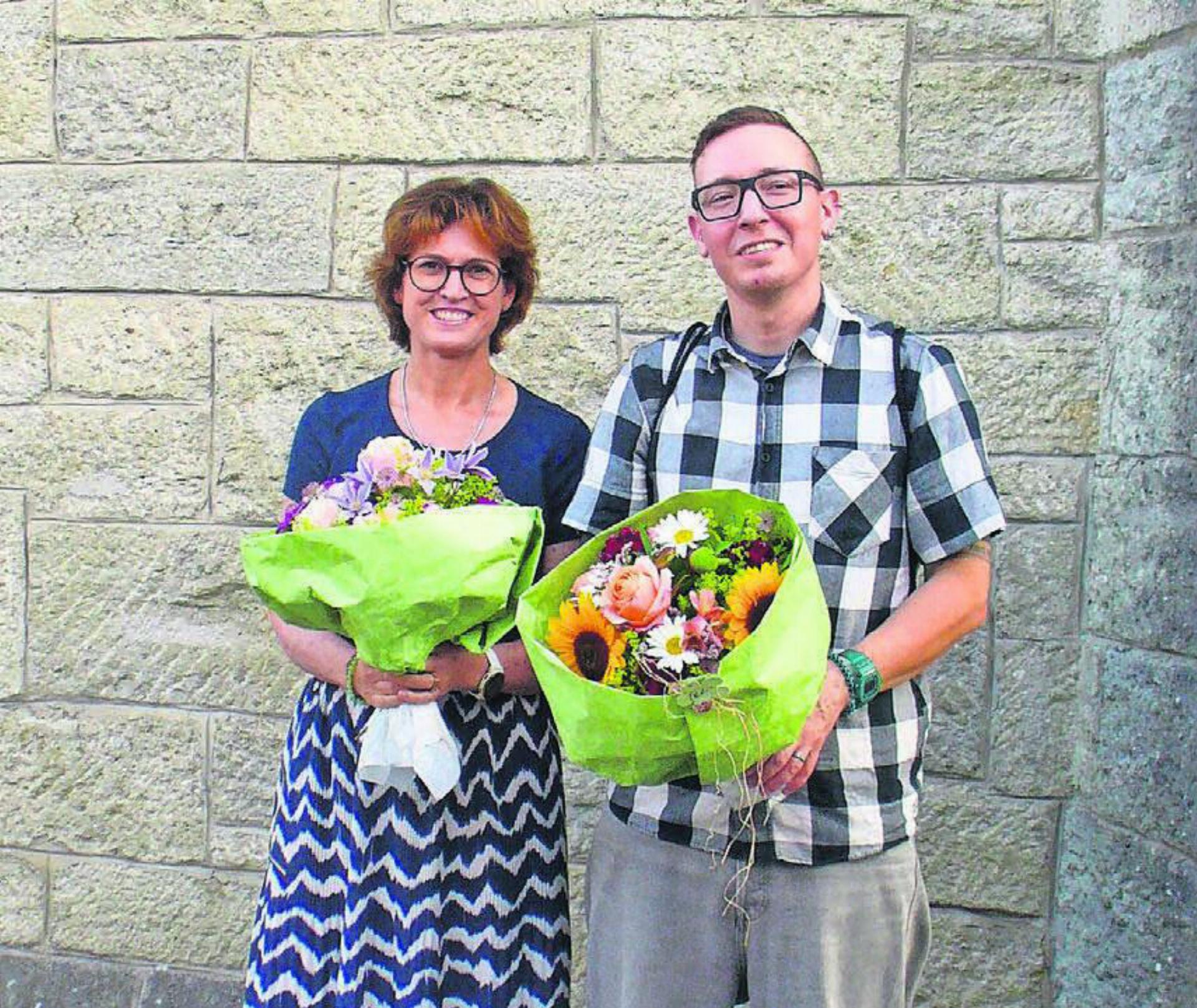 Die beiden Neugewählten: Jacqueline Villiger, Kirchenpflegerin und Michael Wiesmann, Pfarrer.
Bilder: Alphonse Hauser/zg