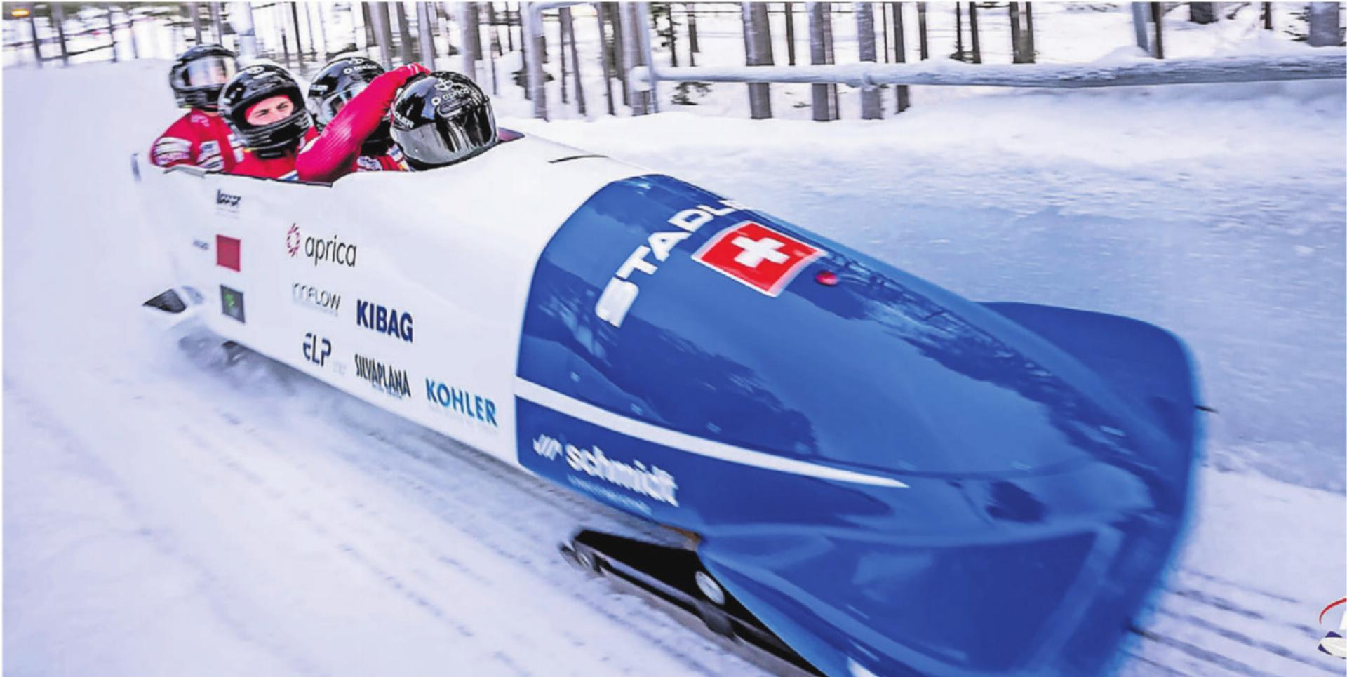 Nils Reich (1. von rechts) und seinem Team fehlen im Vergleich zur letzten Saison rund 20 000 Franken. Bild: IBSF - Das Bild wird blockiert. – Möglicherweise durch einen aktiven Adblocker.
