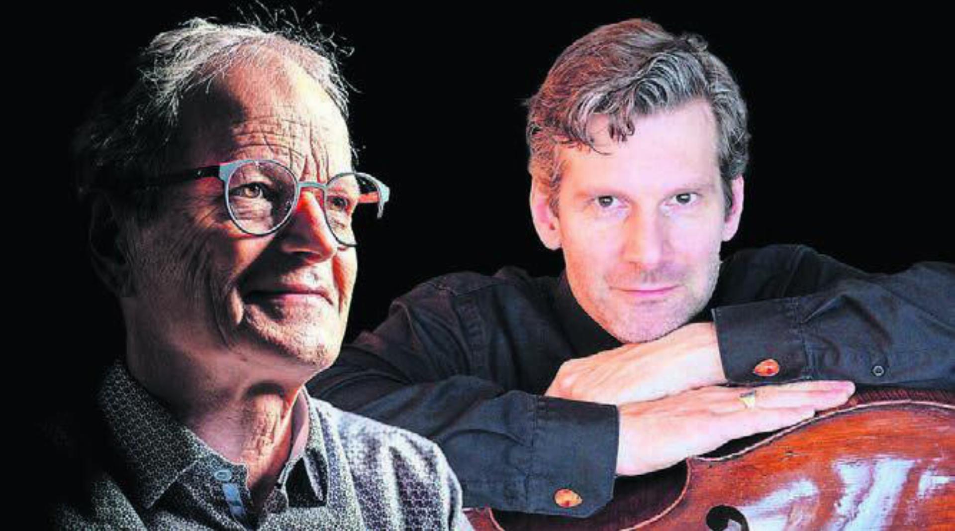 Jörg Meier (links) wird begleitet von Cellist Alexander Kionke.