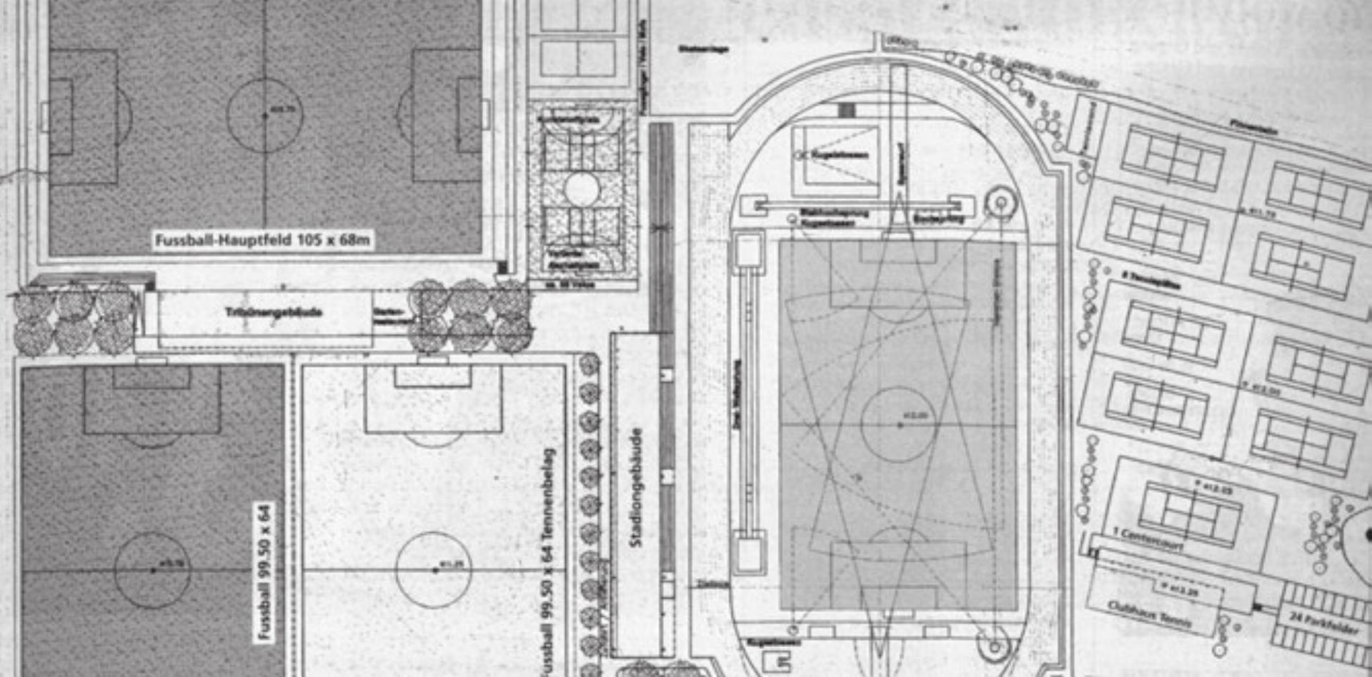 Zentrum Niedermatten für Fussball, Leichtathletik, Tennis und Freizeitsport. Bild: Archiv