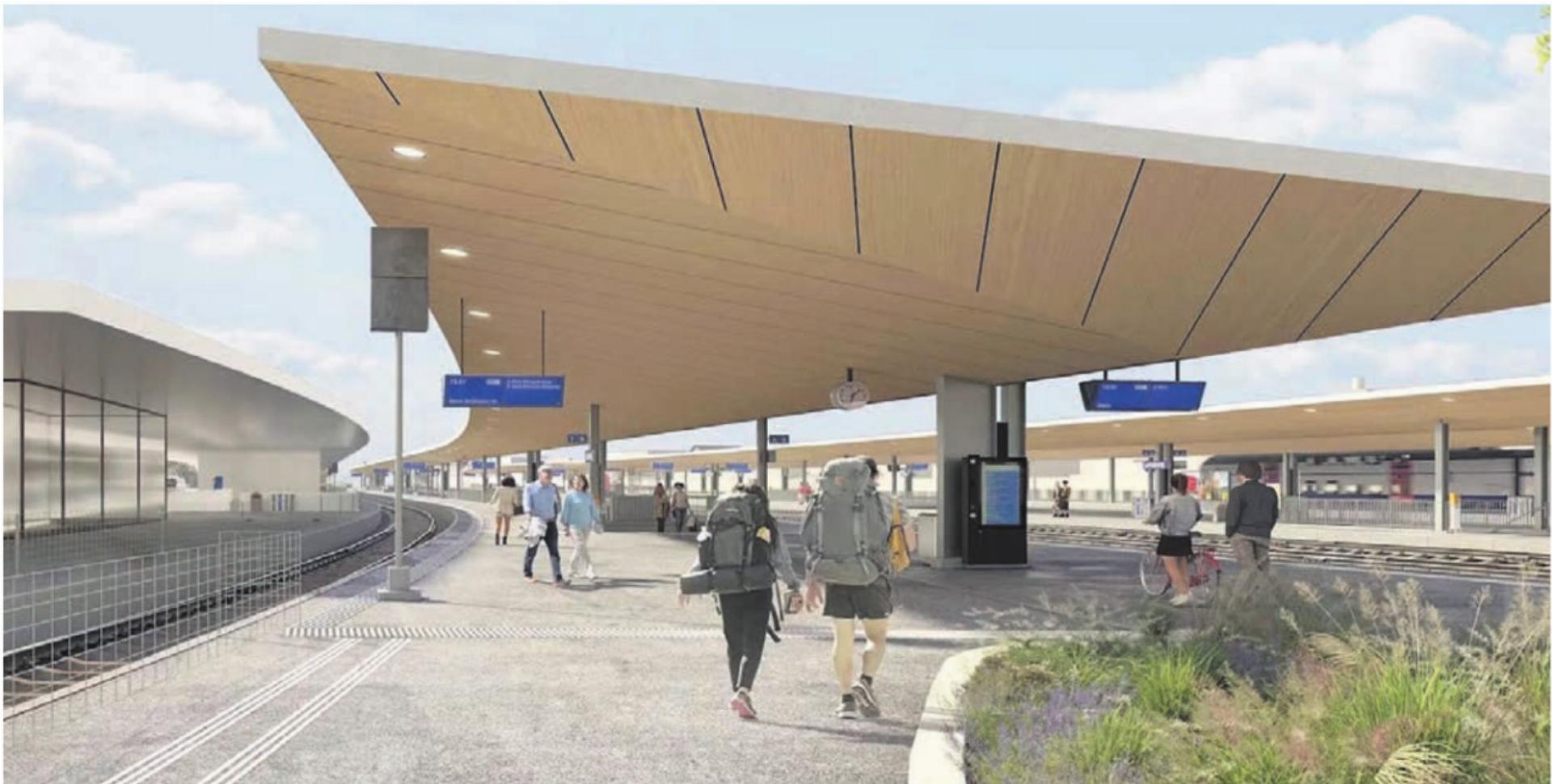 Mit dem Ausbau der Perronanlagen und der Unterführungen am Bahnhof reagieren die SBB auf die stetig wachsende Zahl der Reisenden. So soll es in Lenzburg später einmal aussehen.    Bild: pd - Das Bild wird blockiert. – Möglicherweise durch einen aktiven Adblocker.