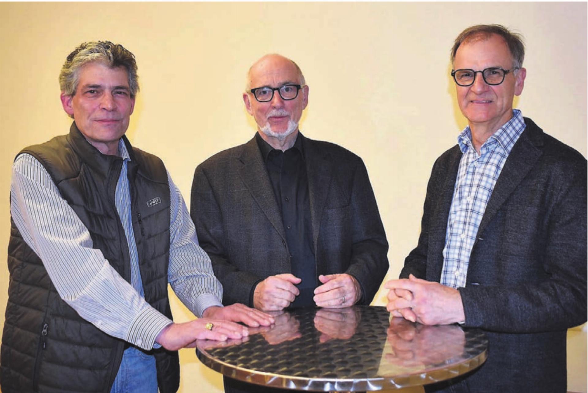 Die drei Kirchenpflegepräsidenten arbeiten beim Projekt Zusammenschluss in der ersten Reihe mit: Marcel Huber, Georges Rey und Franz Rutzer (von links). Bild: Erika Obrist - Das Bild wird blockiert. – Möglicherweise durch einen aktiven Adblocker.