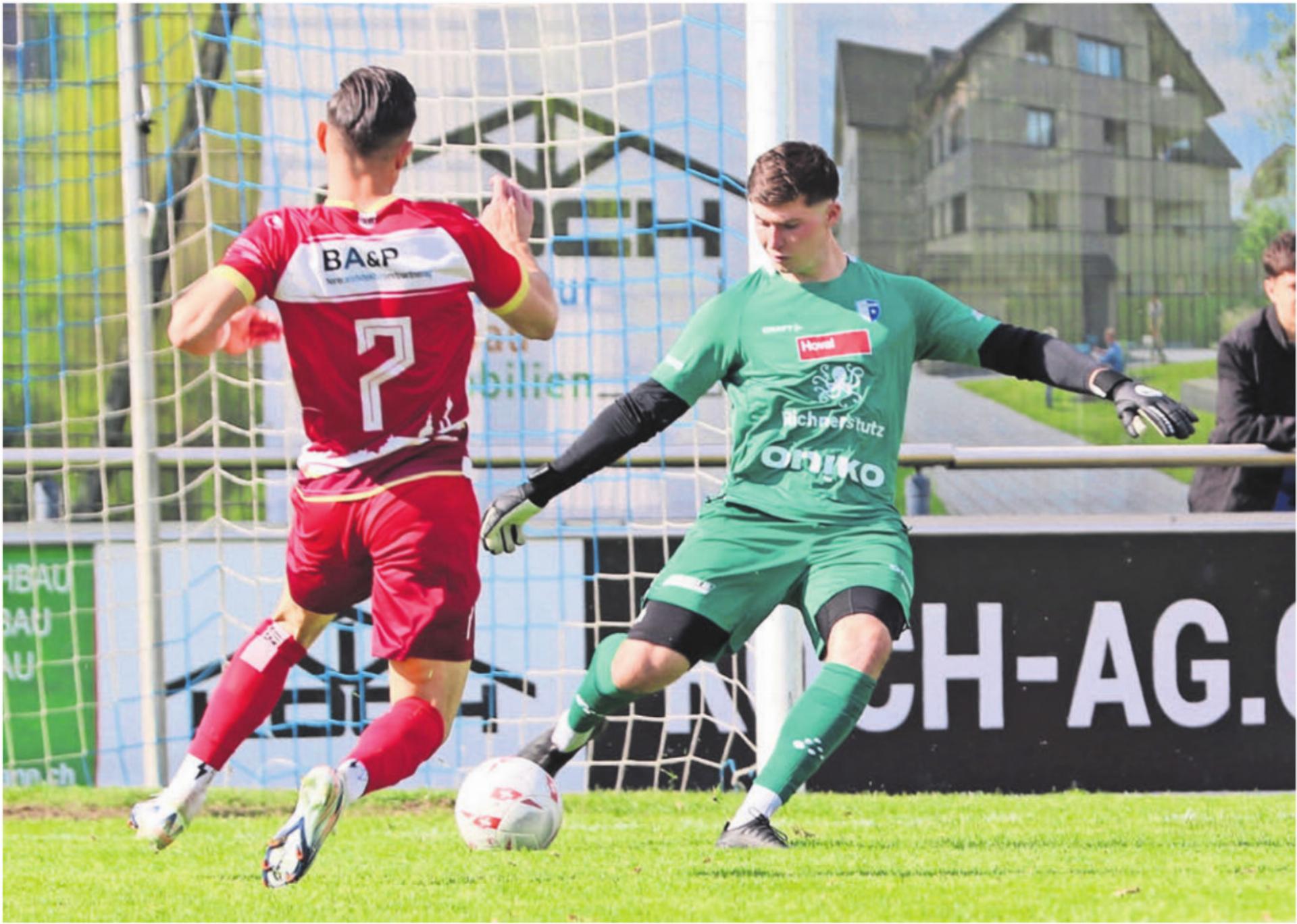 Joel Bonorand wird im letzten Spiel der Vorrunde voraussichtlich im Tor stehen. Nico Ammann ist gesperrt. Bild: Archiv/spr - Das Bild wird blockiert. – Möglicherweise durch einen aktiven Adblocker.