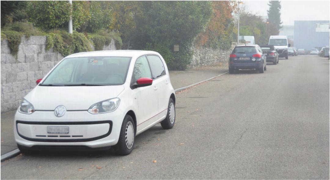 Ein Augenschein vor Ort zeigt, dass zum Beispiel im Hammergut viele Fahrzeuge auf der Quartierstrasse abgestellt sind. Bild: Roger Wetli Ein Augenschein vor Ort zeigt, dass zum Beispiel im Hammergut viele Fahrzeuge auf der Quartierstrasse abgestellt sind. Bild: Roger Wetli