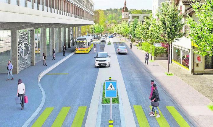 Die umgestaltete Zürcherstrasse soll ein attraktives Eingangstor zu Bremgarten werden.