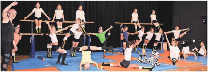 Die kleineren Geräteturnerinnen sind fleissig am Proben. Bild: zg