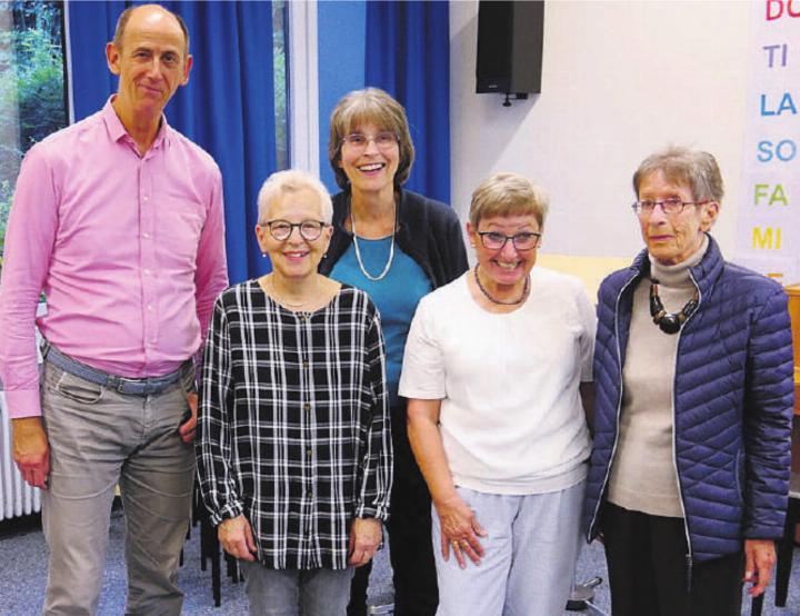 Der Vorstand des Gemischten Chors: (v. l.) Thierry Maetz, Silvia Bonderer, Eva Specht, Margret Pfister und Christiane Ernst. Bild: zg