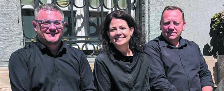 Daniel Sommerhalder, Claudia Bamert und Stephan Troxler (v. l.) wollen im Stadtrats-Gremium verbleiben. Troxler kandidiert für den Ammann-Posten. Bild: huy
