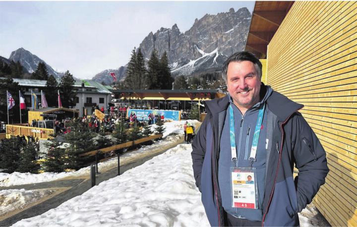Philipp Stöckli in Cortina d‘Ampezzo. Seit dem 31. Januar ist der Olympia-Austragungsort sein «Zuhause».
Bild: Stefan Sprenger
