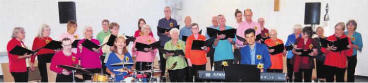 Der Gemischte Chor Rudolfstetten-Friedlisberg bot zusammen mit Christian Müller am E-Piano und Bettina Urfer Müller am Schlagzeug ein grandioses Konzert. Bild: zg