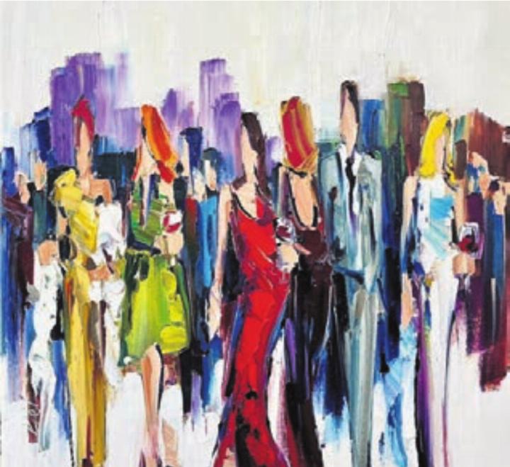 Die Gemälde von Kimberly Kiel zeichnen sich durch dicke Farbschichten aus. Bild: zg