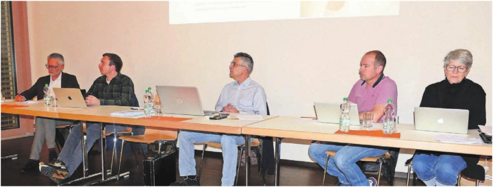 Führten durch die Versammlung: (v. l.) Michael Jablonowski, Andreas Koller, Marcel Huber, Manuel Groth und Rita Bucher-Brem. Bild: Stefan Treier Führten durch die Versammlung: (v. l.) Michael Jablonowski, Andreas Koller, Marcel Huber, Manuel Groth und Rita Bucher-Brem. Bild: Stefan Treier