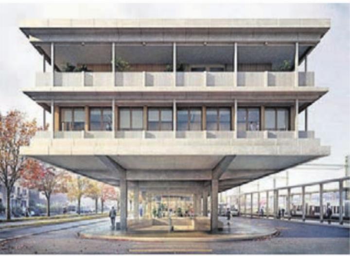 Beim Bahnhofsprojekt in Bremgarten wird es nun konkret. Bild: Visualisierung