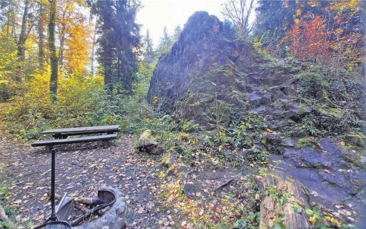 Sieht relativ unspektakulär aus, ist aber eine Wucht: Der Heidenhübelstein in Sarmenstorf wirkt auf dem Bild kleiner, als er in Wirklichkeit ist. Bild: Stefan Sprenger