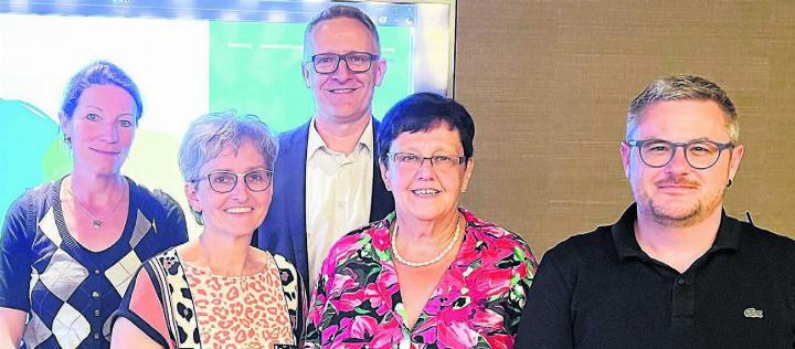 Der Vorstand mit (v. l.): Natascha Brunold (Zufikon), Cornelia Stutz (Niederwil), Präsident Arsène Perroud (Wohlen), Heidi Hegglin (Dottikon) und Daniel Sommerhalder (Bremgarten). Bild: Walter Minder