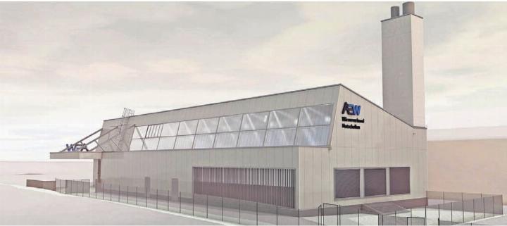 Die Wärmezentrale bildet das Herzstück des AEW-Wärmeverbunds Mutschellen, der ab der Heizperiode 2027/2028 schrittweise in Betrieb genommen wird. Bild: zg