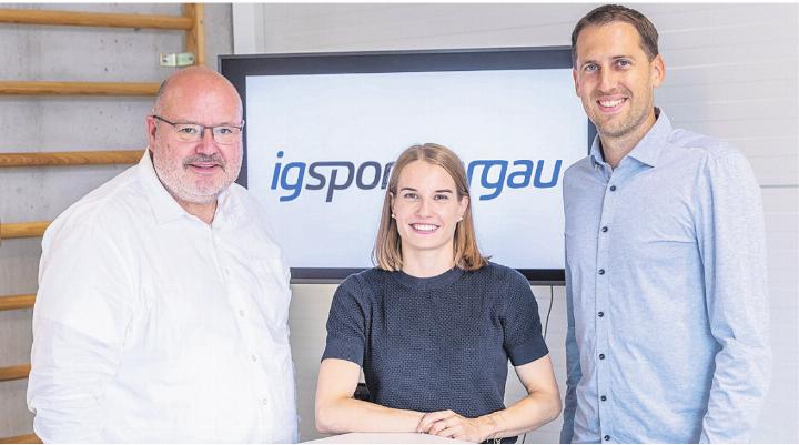 Neue Spitze der IG Sport Aargau (von links): Jörg Sennrich (Präsident), Michelle Heimberg (Projektleiterin) und Lukas Fischer (Geschäftsführer).
Bild: Fabio Baranzini / IG Sport Aargau