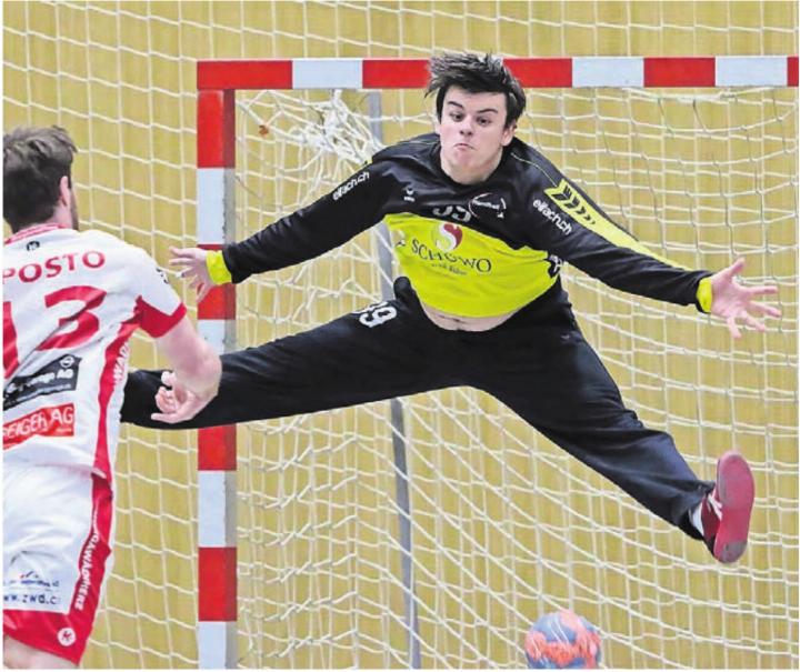 Carlos Caforio (hier im Dress von Handball Wohlen) gibt sein NLA-Debut. Bild: jg